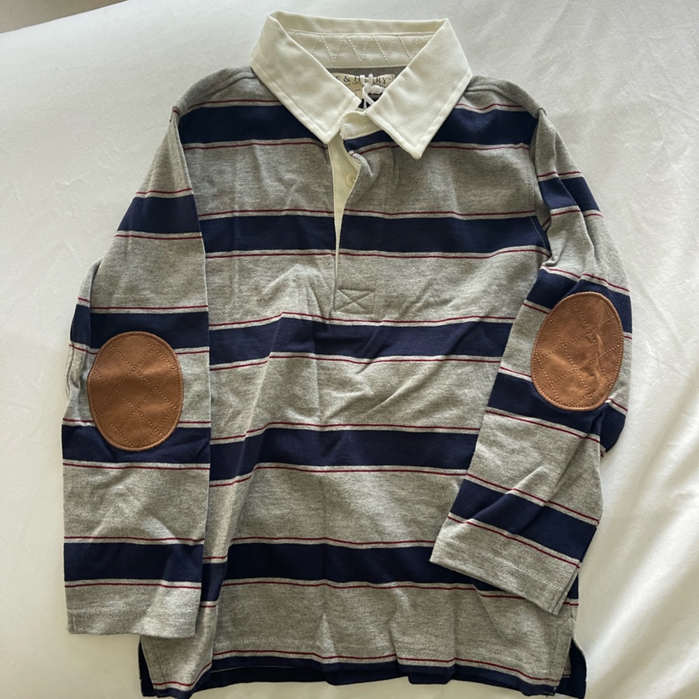 Hope and Henry Long Sleeve Polo with Elbow Patches